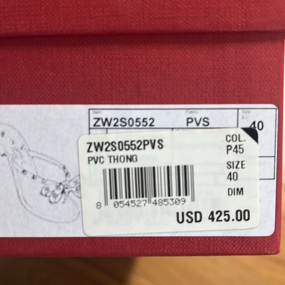 Rockstud PVC Flat Thong Sandal. Shoe bag and original box. Like new condition - Picture 2 of 10
